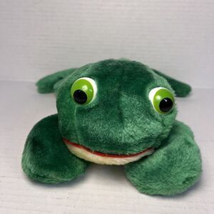 Jerry Elsner Plush Green Frog‎ Toad Croaks Stuffed Animal Vintage Plush Toy 11"